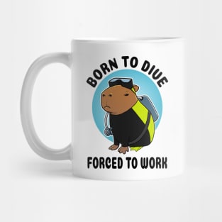 Born to dive forced to work Capybara Scuba Diver Mug